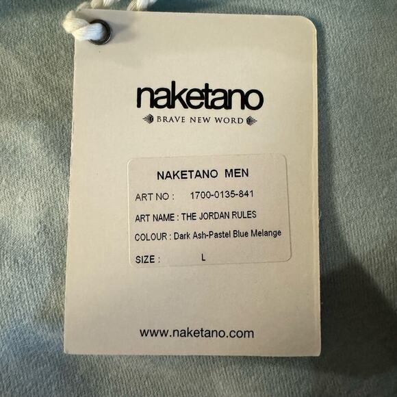 NWT Naketano The Jordan Rules Sweatshirt Dark Ash Pastel Blue Melange Large - Picture 9 of 11